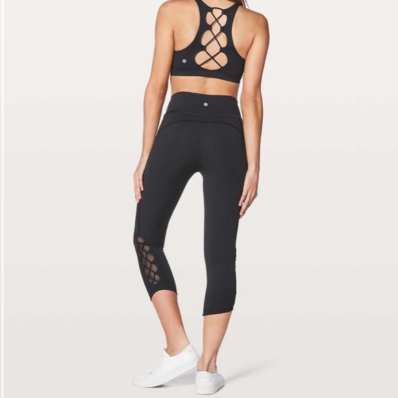 lululemon athletica Pants & Jumpsuits | Lululemon Black Tied To It Crop